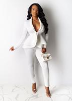 Nowy damski zimowy damski zestaw dresowy z pełnym rękawem Ruffles Blazers ołówek spodnie garnitur dwuczęściowy zestaw Office Lady stroje jednolite 3